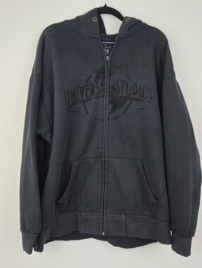 Black Universal Studio Zip Up Hoodie